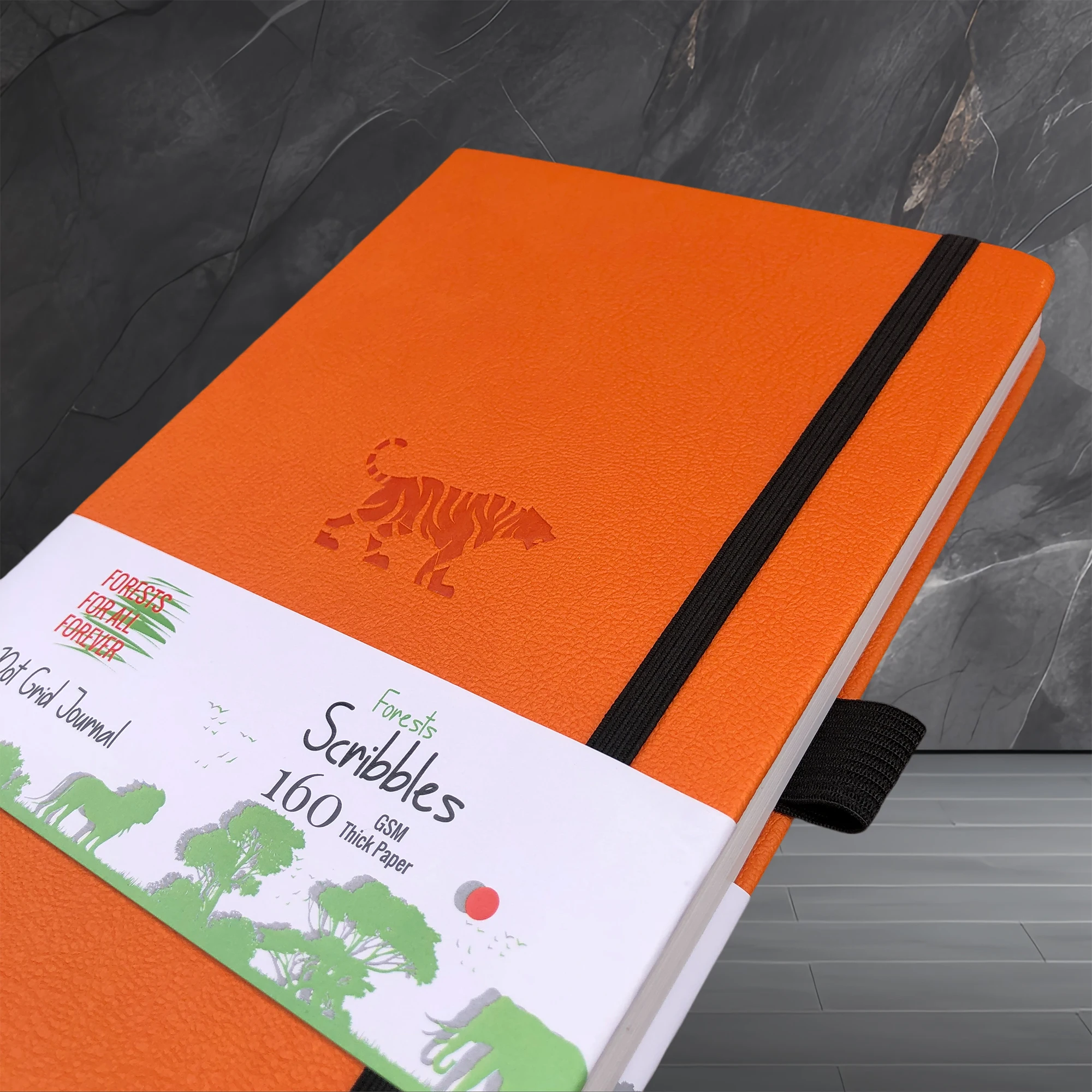 BUKE Tiger Dotted Journal, 160gsm Thick Paper Dot Grid Notebook 160 Pages Numbered, 5*5mm DOT-GRID Layouts