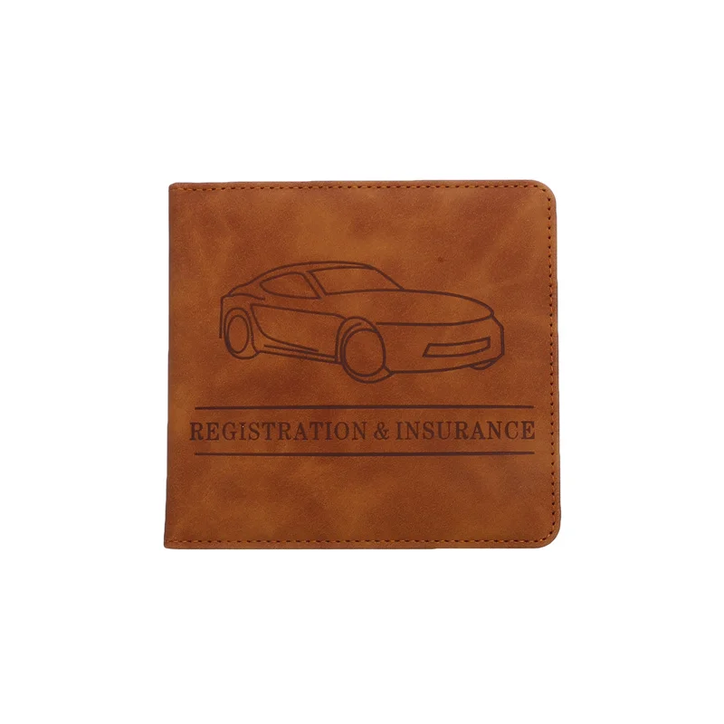 Car Registration,Driver's License and Insurance Card Holder - Leather Vehicle Glove Box Automobile Documents Paperwork Organizer