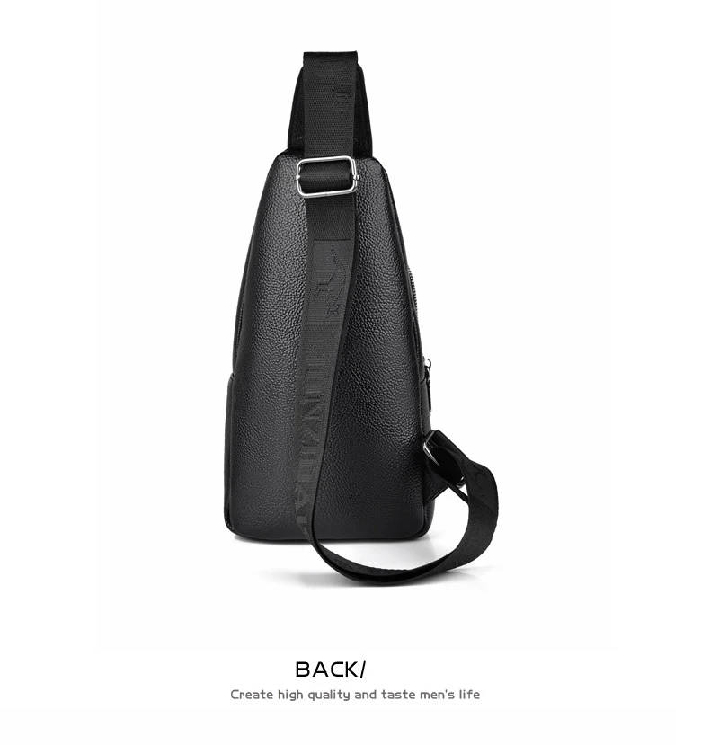 2026New Kangaroo Luxury Brand Chest Pack Men Crossbody Bag Black Brown Leather Chest Bag Casual Travel Sling Bag Messenger Bag