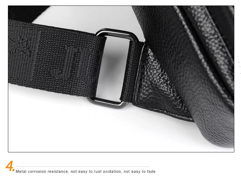 2026New Kangaroo Luxury Brand Chest Pack Men Crossbody Bag Black Brown Leather Chest Bag Casual Travel Sling Bag Messenger Bag