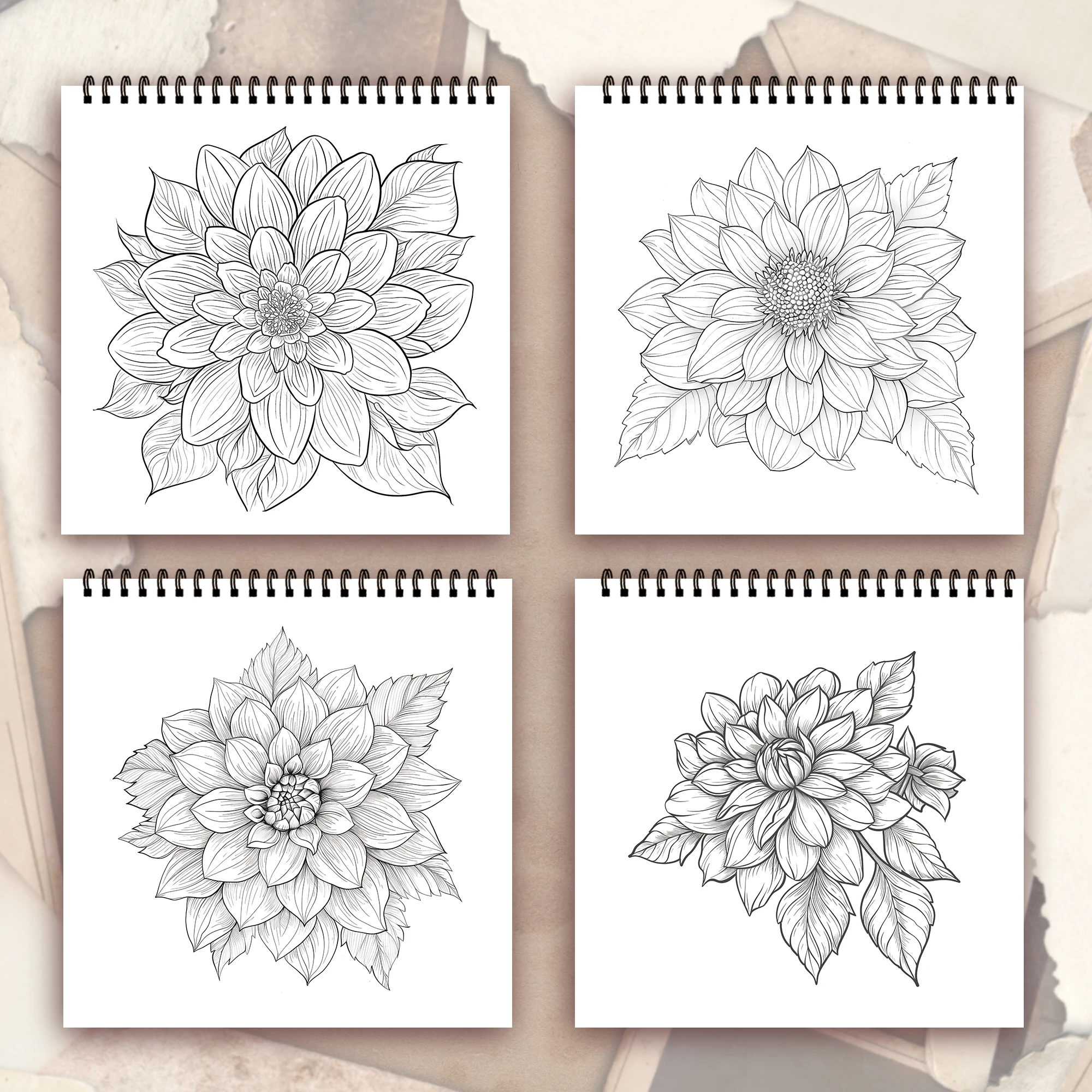 Spiral Colouring Book 30 Sheets 8.3x 8.3 Inches 100gsm Thick Paper, For Relief, Anxiety, Perfect for Many Holiday Gifts