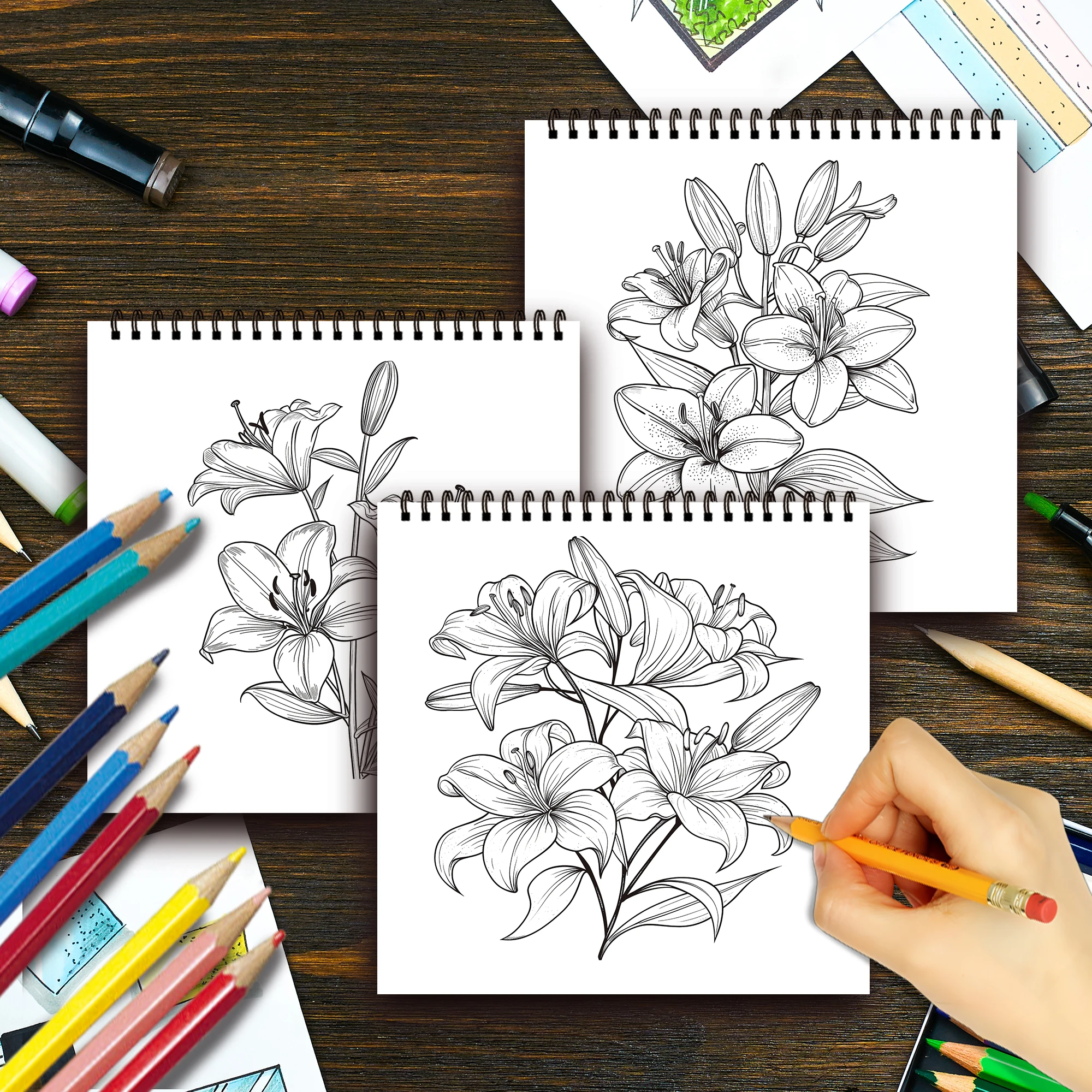 Spiral Colouring Book 30 Sheets 8.3x 8.3 Inches 100gsm Thick Paper, For Relief, Anxiety, Perfect for Many Holiday Gifts