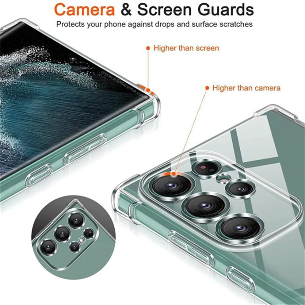 Clear Case For Samsung Galaxy S25 S24 S23 S22 S21 Plus Ultra Shockproof Case A54 A34 A14 A56 A53 A33 A36 A13 A52 A32 A55 Cover