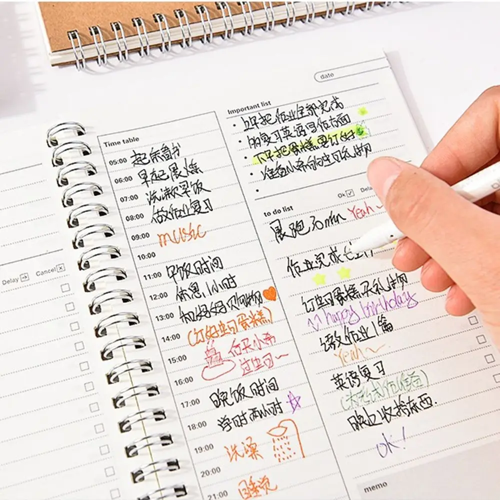 Daily Weekly Planner Notebook Spiral Agenda Daily Schedule Journal Notebooks Time To Do List Office Stationery School Supplies