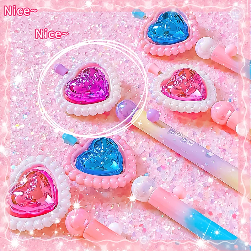 pretty stationery items back to school Writing pens heart love gel pens Elegant pens Kawaii Stationery supplies cute pens