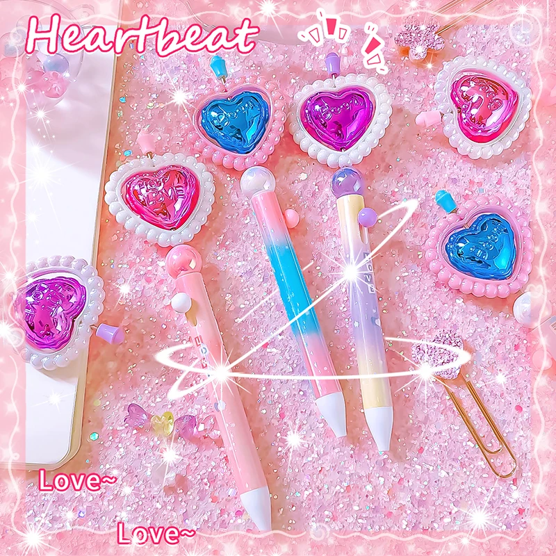 pretty stationery items back to school Writing pens heart love gel pens Elegant pens Kawaii Stationery supplies cute pens
