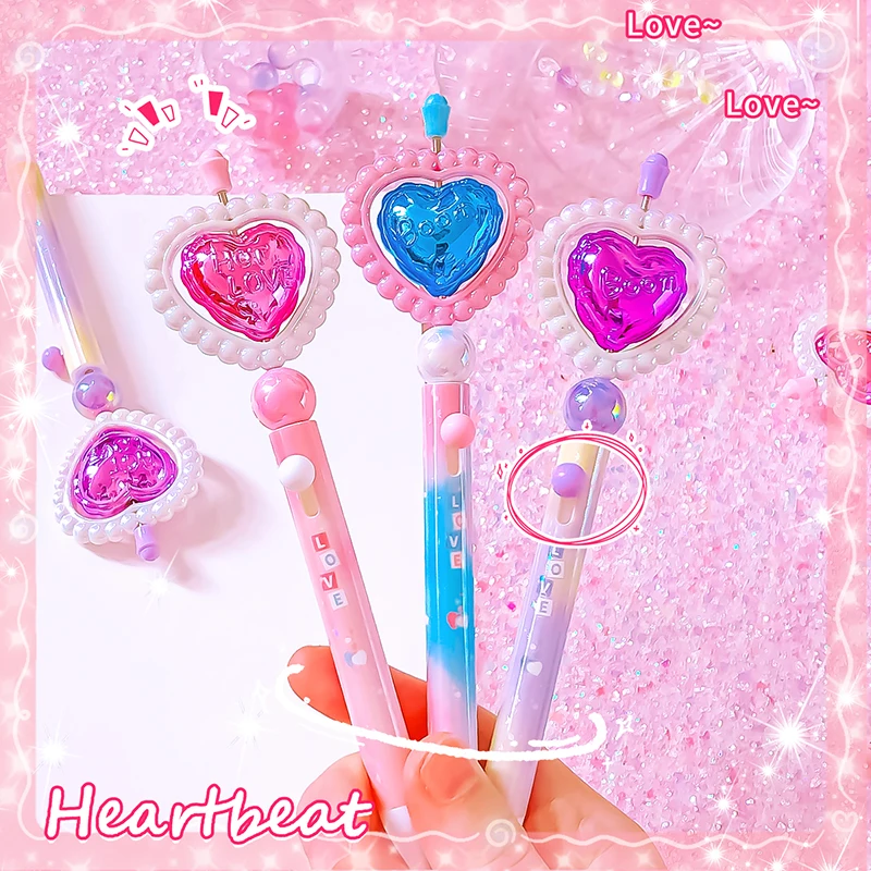 pretty stationery items back to school Writing pens heart love gel pens Elegant pens Kawaii Stationery supplies cute pens