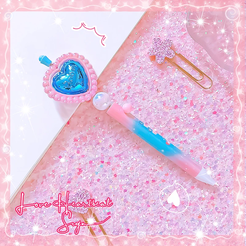 pretty stationery items back to school Writing pens heart love gel pens Elegant pens Kawaii Stationery supplies cute pens