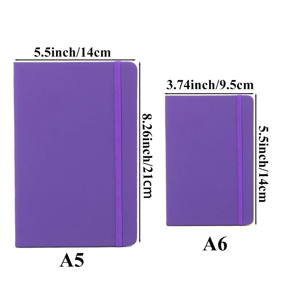 A5/A6 Business Strap Notebook 160 page 80gsm Student Stationery Notepad Hand Account Book Black Notebook Hard Cover Planner
