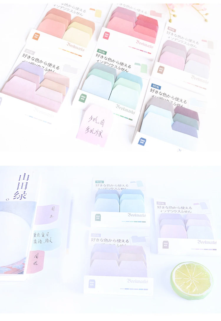 Kawaii Sticky Notes 60 sheets adhesive notepad Post Stationery Memo pad it Bookmarks Stickers in notebook School supplies