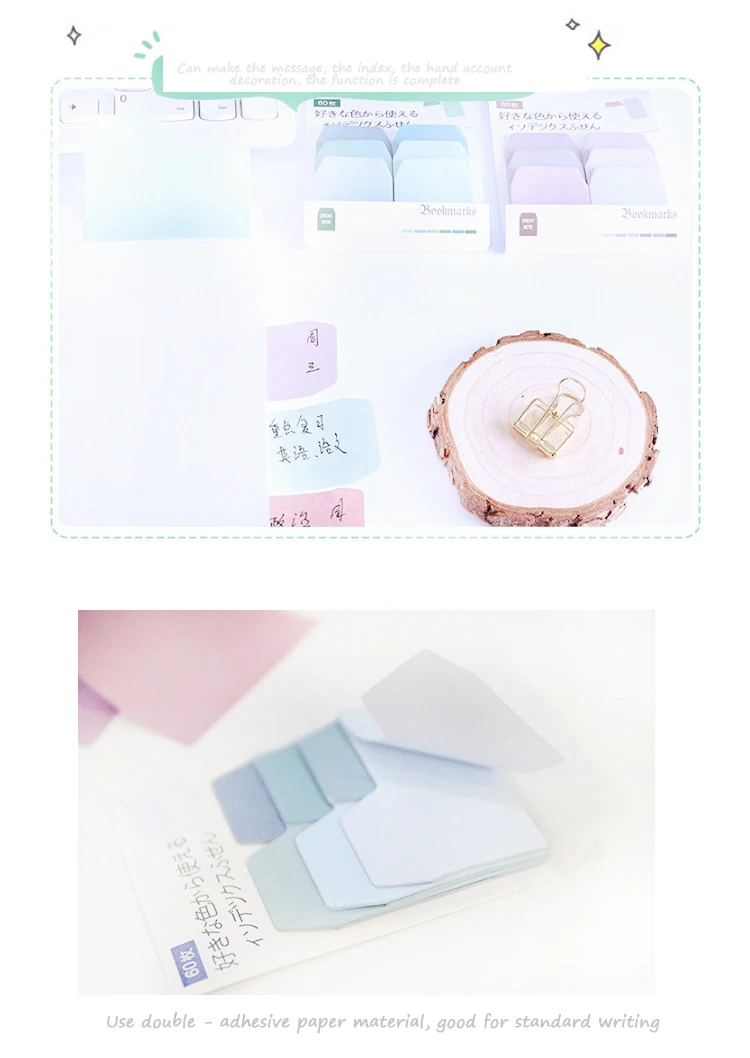 Kawaii Sticky Notes 60 sheets adhesive notepad Post Stationery Memo pad it Bookmarks Stickers in notebook School supplies