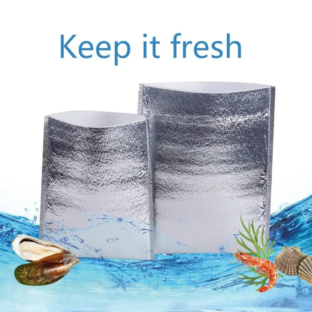 Aluminum Foil Cooler Bag Insulation Folding Picnic Portable Food Thermal Packing Bag Food Delivery Drink Carrier Insulated Bag