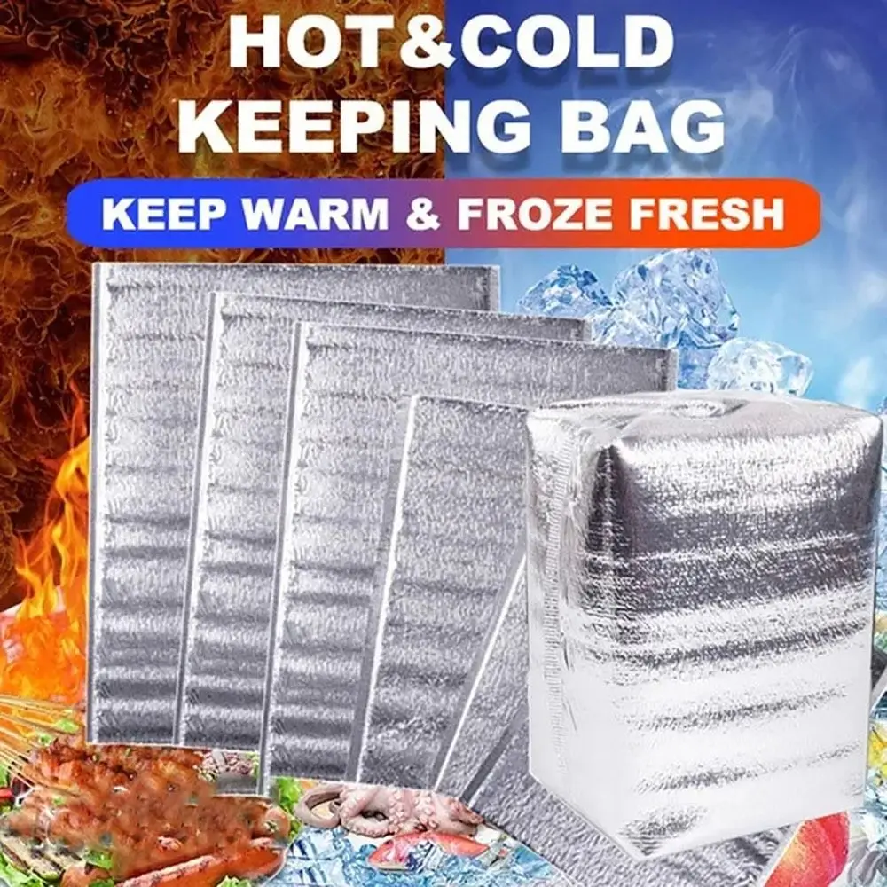 Aluminum Foil Cooler Bag Insulation Folding Picnic Portable Food Thermal Packing Bag Food Delivery Drink Carrier Insulated Bag