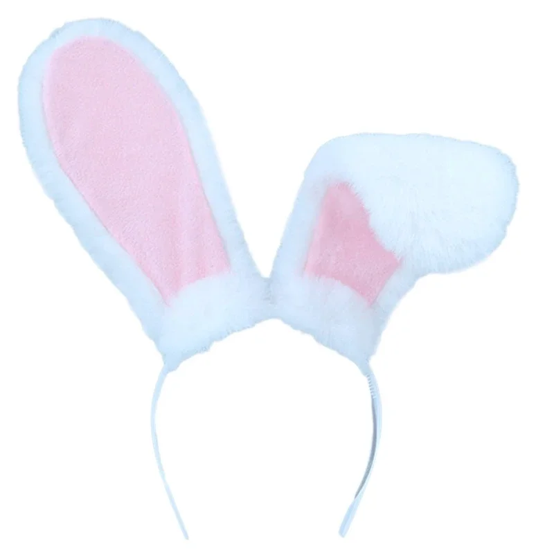 Funny Upright or Lop-ear Plush Bunny Ear Hair Hoops Women Girl Headband Cosplay Costume Accessories Party Headgear for Christmas