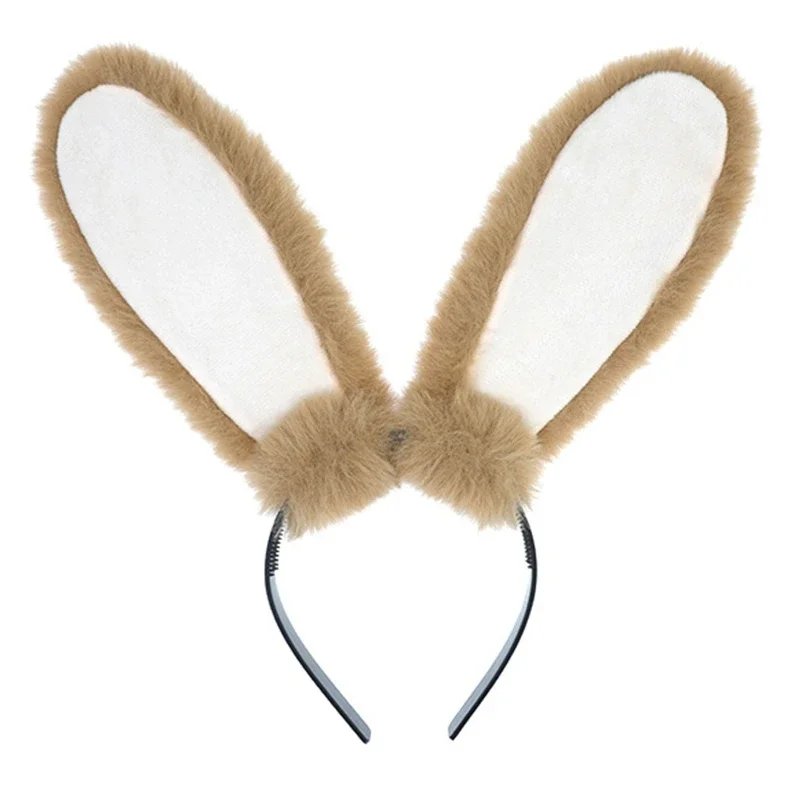 Funny Upright or Lop-ear Plush Bunny Ear Hair Hoops Women Girl Headband Cosplay Costume Accessories Party Headgear for Christmas