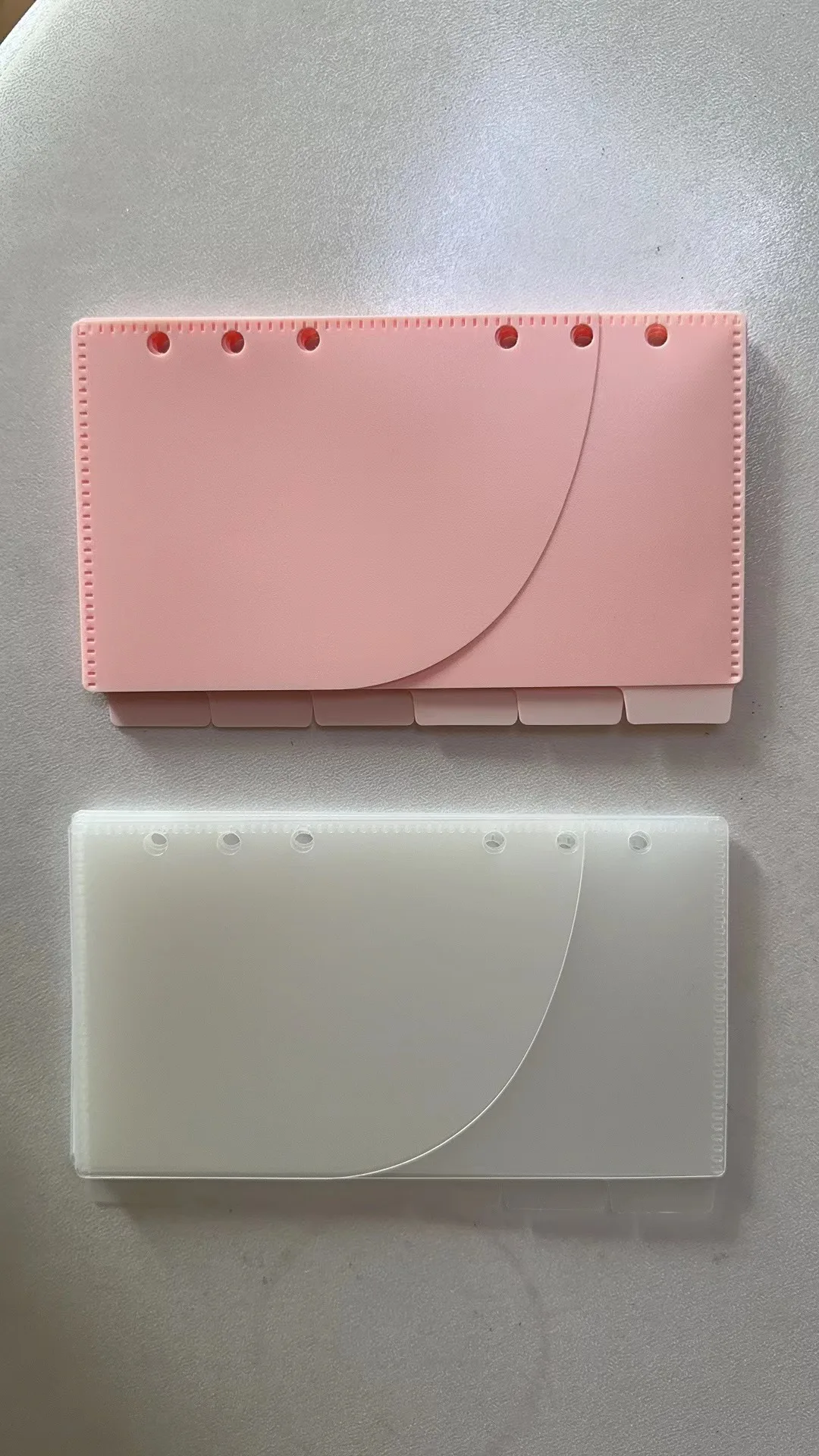 A6 Pink Black Transparent Binder Pockets Binder Folders for Notebook Divider Page Waterproof PVC Leaf Document Filing Bag