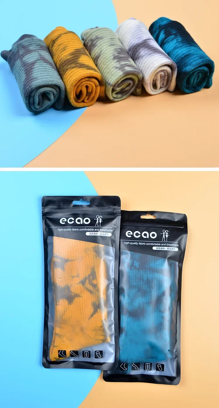 New Men and Women Tie-dye Socks Spring and Autumn Ins Socks European and American Skateboard Socks Long Tube Couple Socks