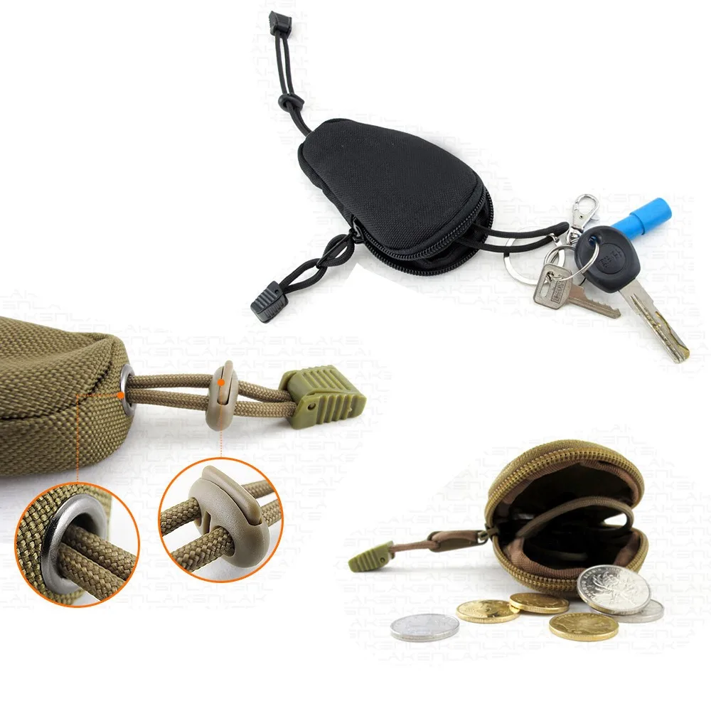 Portable Mini Key Holder Oxford Cloth Mini Zipper Case Key Organizer Multipurpose Men Coin Purses for Outdoor