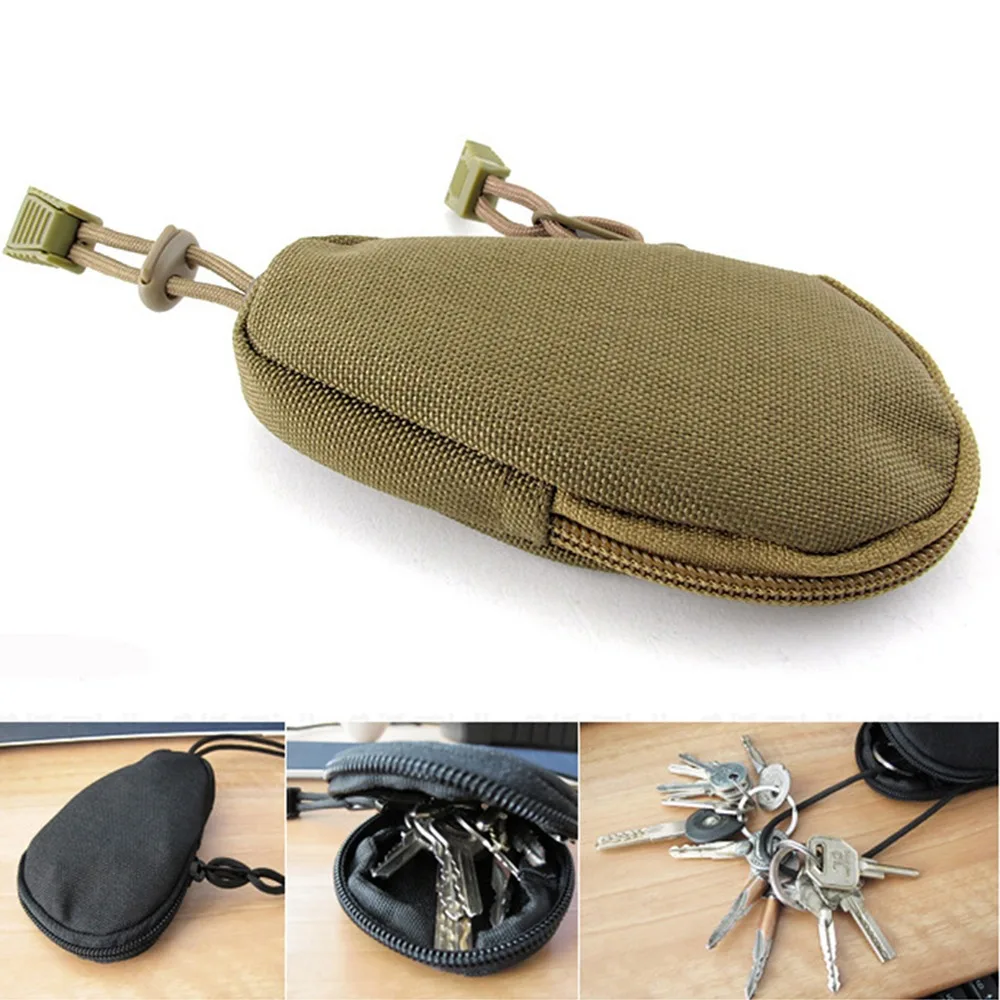 Portable Mini Key Holder Oxford Cloth Mini Zipper Case Key Organizer Multipurpose Men Coin Purses for Outdoor