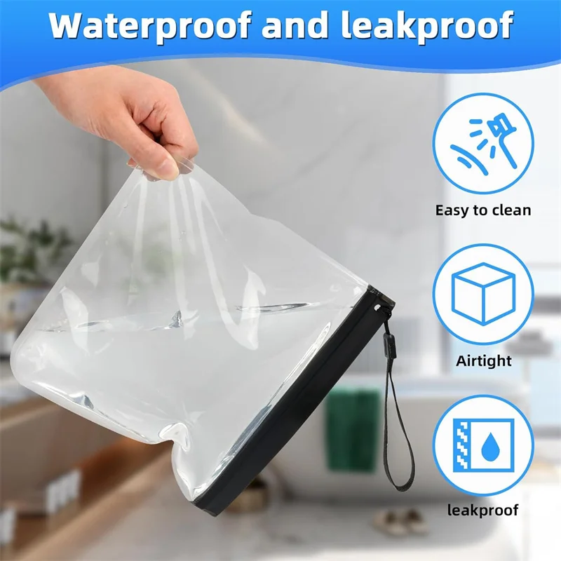 1/2/4pcs Luggage Transparent Travel Use Leakproof Flight Make Up Waterproof For Women Reusable Airport Security Storage bag