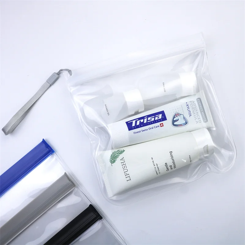 1/2/4pcs Luggage Transparent Travel Use Leakproof Flight Make Up Waterproof For Women Reusable Airport Security Storage bag