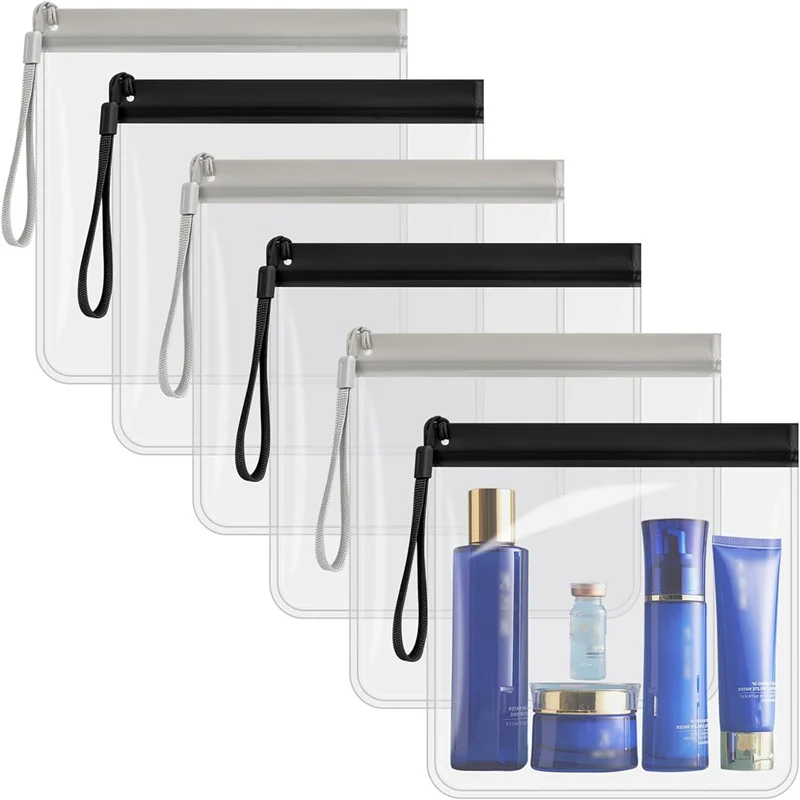 1/2/4pcs Luggage Transparent Travel Use Leakproof Flight Make Up Waterproof For Women Reusable Airport Security Storage bag
