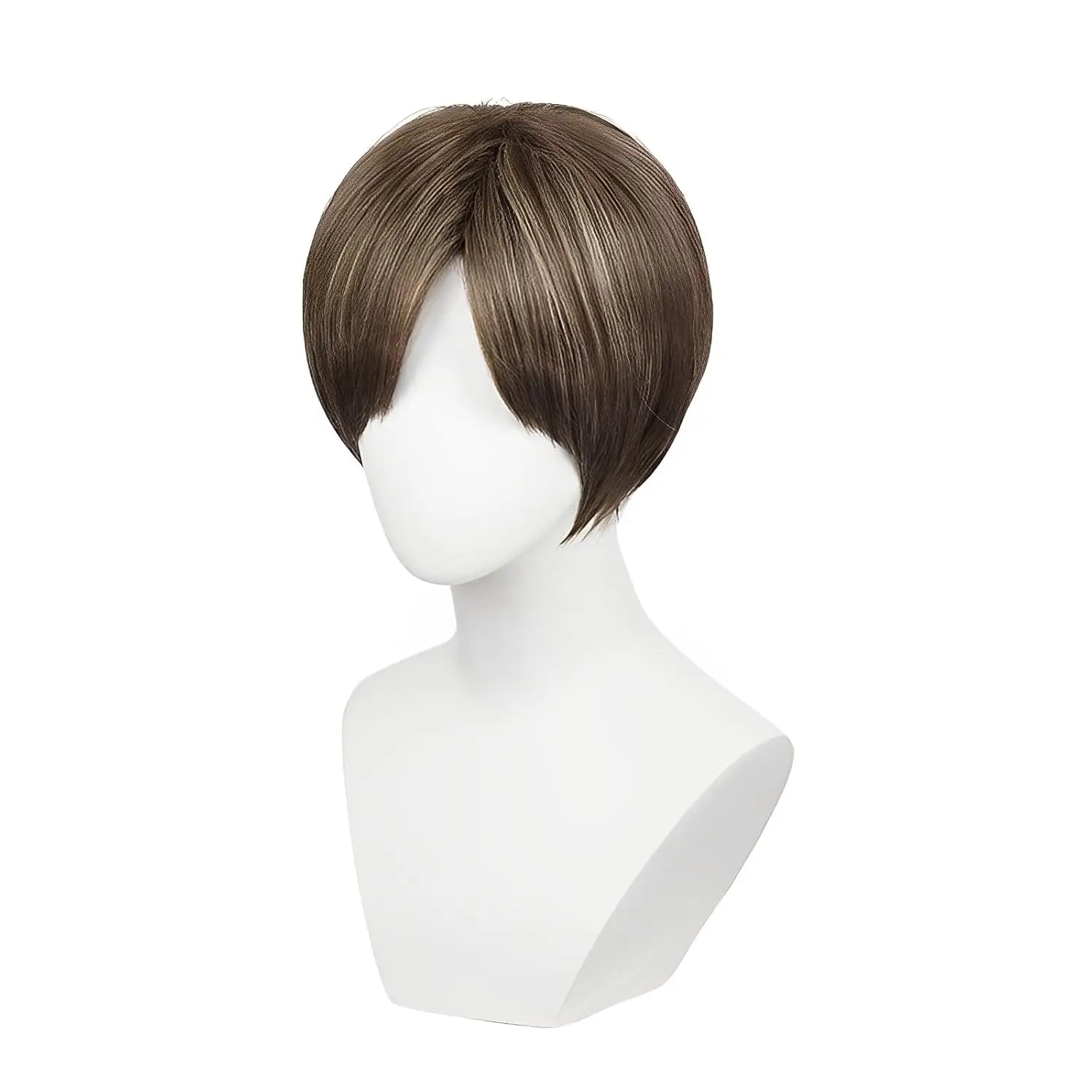 Cosplay Movie Leon Scott Kennedy Women Men Hair for Kennedy Cosplay Wig Short Straight Dark Brown Anime Party Halloween Costume