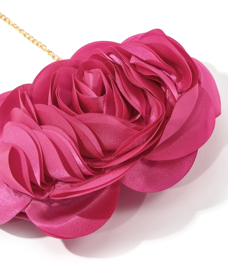 Vintage Evening Bag Rose Flower Bride Small Clutch Purse For Dress Party Handbag Wedding Wallet Women Floral Chain Lady Clutches