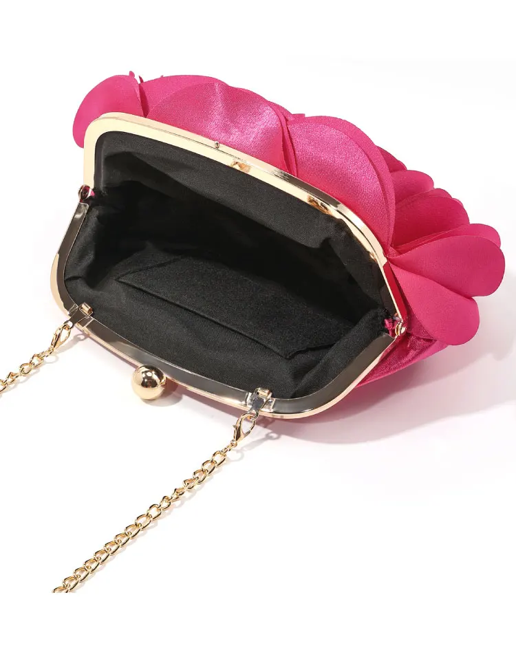 Vintage Evening Bag Rose Flower Bride Small Clutch Purse For Dress Party Handbag Wedding Wallet Women Floral Chain Lady Clutches