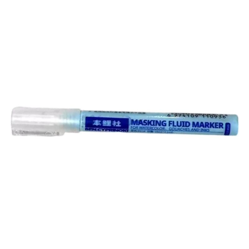 White Blue Mark Pen Watercolor Masking Liquid 0.7 mm/0.3mm Masking Fluid Marker Art Supplies Glues Covering Liquid H8WD