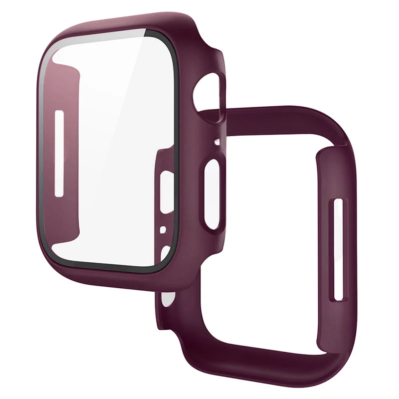 Tempered Glass+Cover For Apple Watch 11 10 9 8 7 46mm 42mm PC Bumper Screen Protector Case iWatch Series 7 6 5 4 SE3 44 40 45mm