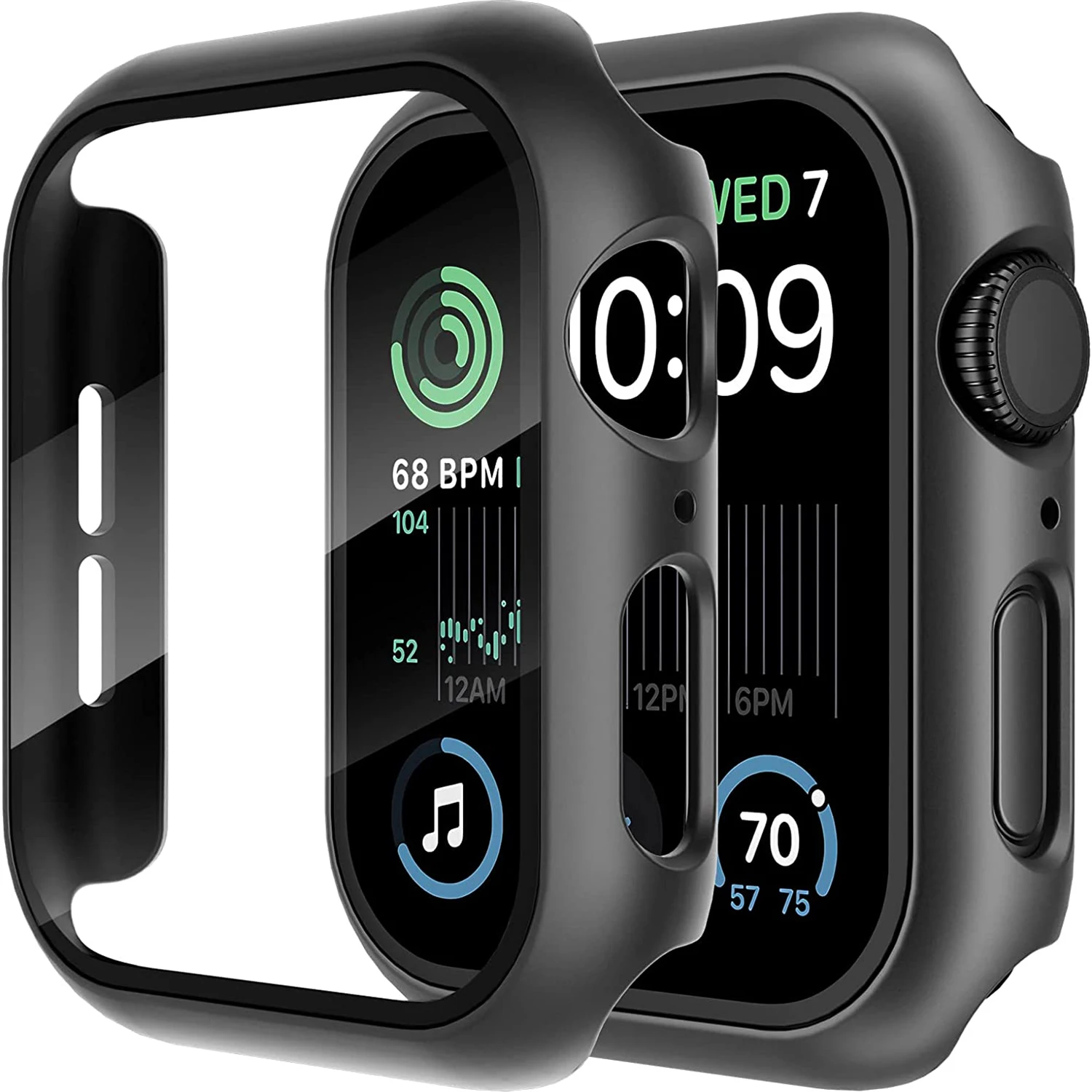 Tempered Glass+Cover For Apple Watch 11 10 9 8 7 46mm 42mm PC Bumper Screen Protector Case iWatch Series 7 6 5 4 SE3 44 40 45mm