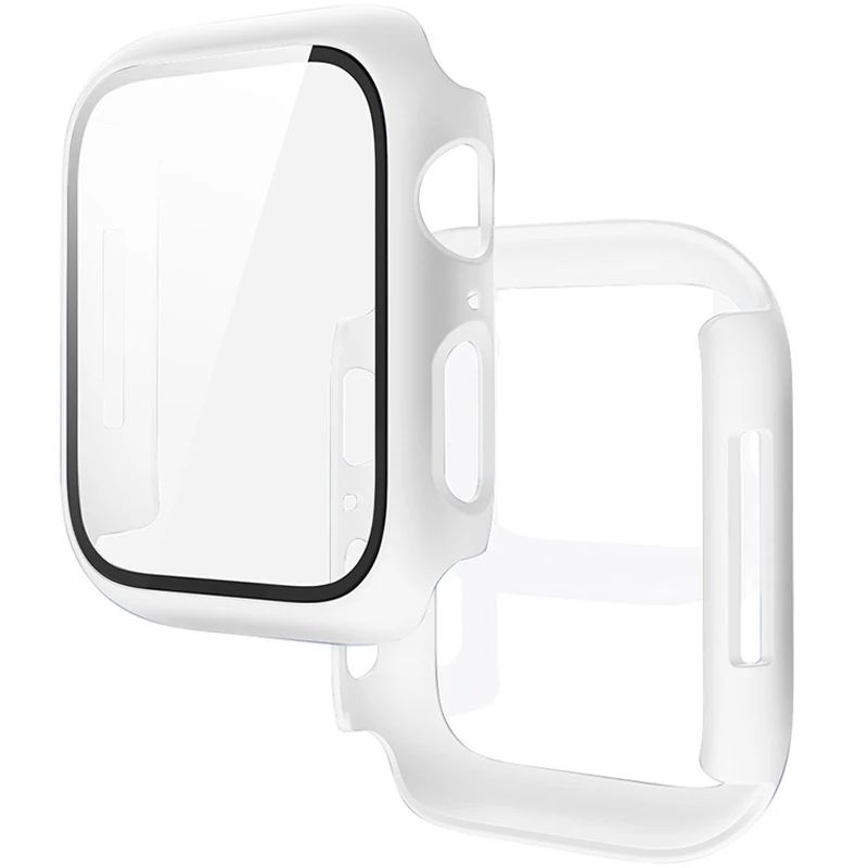 Tempered Glass+Cover For Apple Watch 11 10 9 8 7 46mm 42mm PC Bumper Screen Protector Case iWatch Series 7 6 5 4 SE3 44 40 45mm