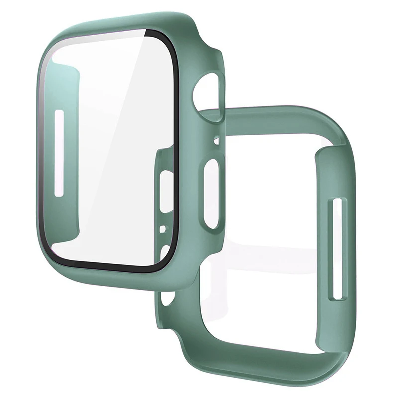 Tempered Glass+Cover For Apple Watch 11 10 9 8 7 46mm 42mm PC Bumper Screen Protector Case iWatch Series 7 6 5 4 SE3 44 40 45mm