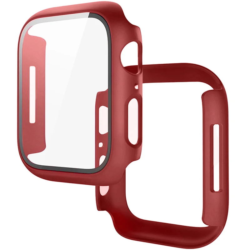 Tempered Glass+Cover For Apple Watch 11 10 9 8 7 46mm 42mm PC Bumper Screen Protector Case iWatch Series 7 6 5 4 SE3 44 40 45mm