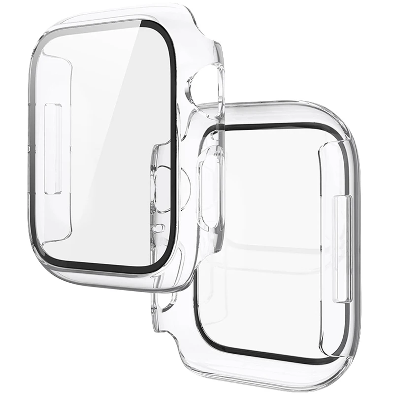 Tempered Glass+Cover For Apple Watch 11 10 9 8 7 46mm 42mm PC Bumper Screen Protector Case iWatch Series 7 6 5 4 SE3 44 40 45mm