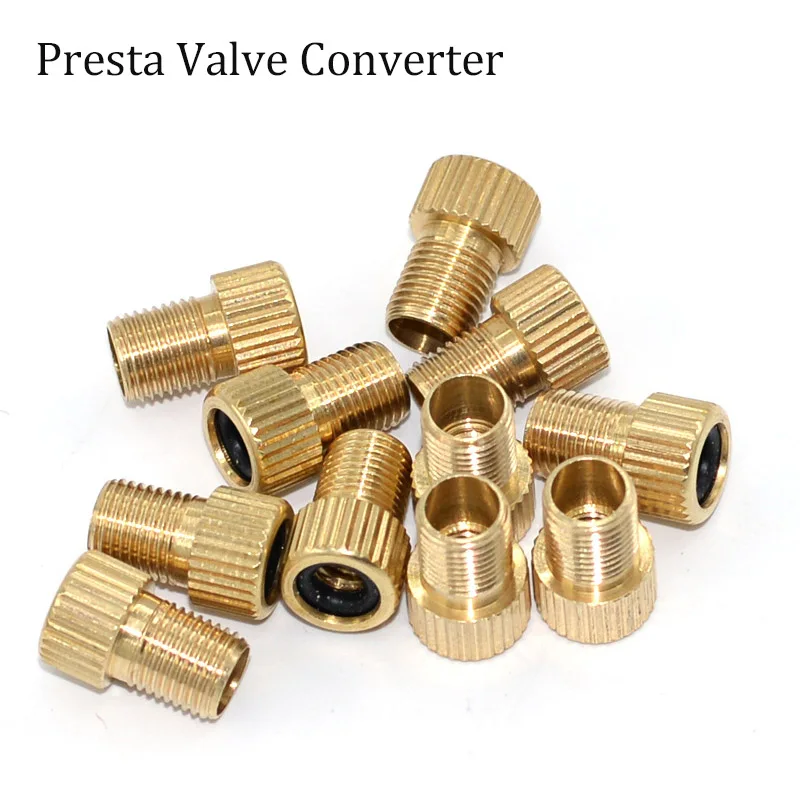 5PC F/V To A/V Valve Adapter Bike Value Converter Presta To Schrader Golden Bike Tire French Valve Adapter Bicycle Accessories