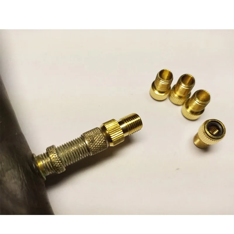 5PC F/V To A/V Valve Adapter Bike Value Converter Presta To Schrader Golden Bike Tire French Valve Adapter Bicycle Accessories