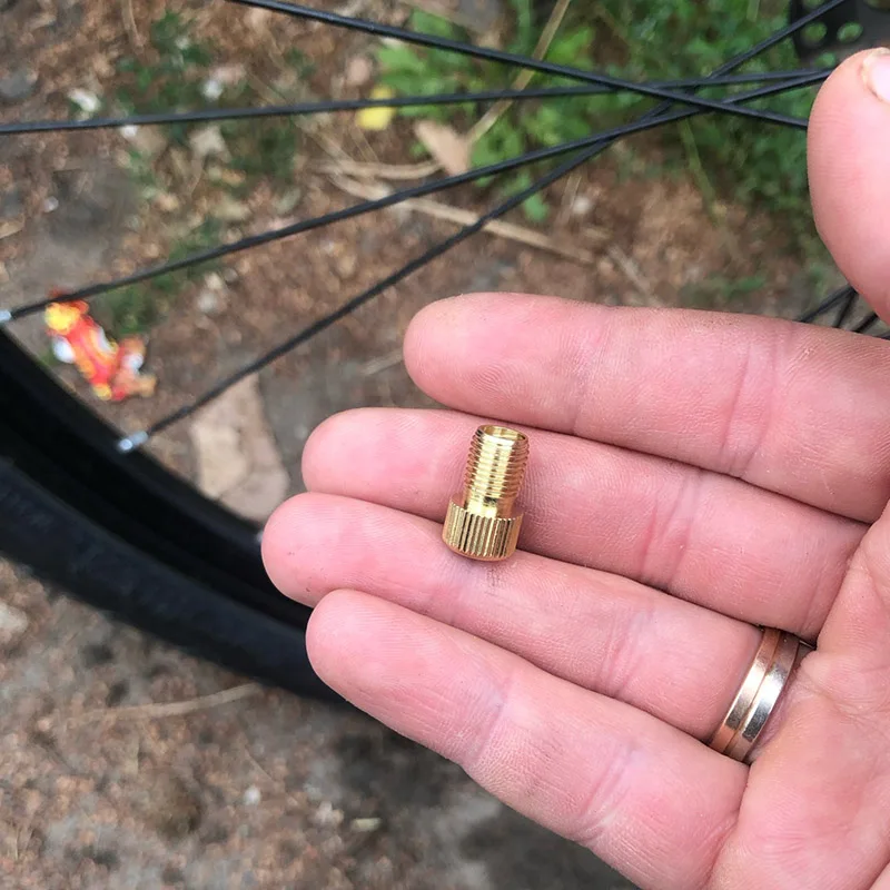 5PC F/V To A/V Valve Adapter Bike Value Converter Presta To Schrader Golden Bike Tire French Valve Adapter Bicycle Accessories