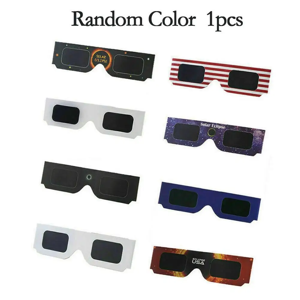 1/5/10pcs Paper Solar Eclipse Glasses Anti-uv Viewing Glasses Safe Shades Observation Solar Glasses Protect Eyes Random Color