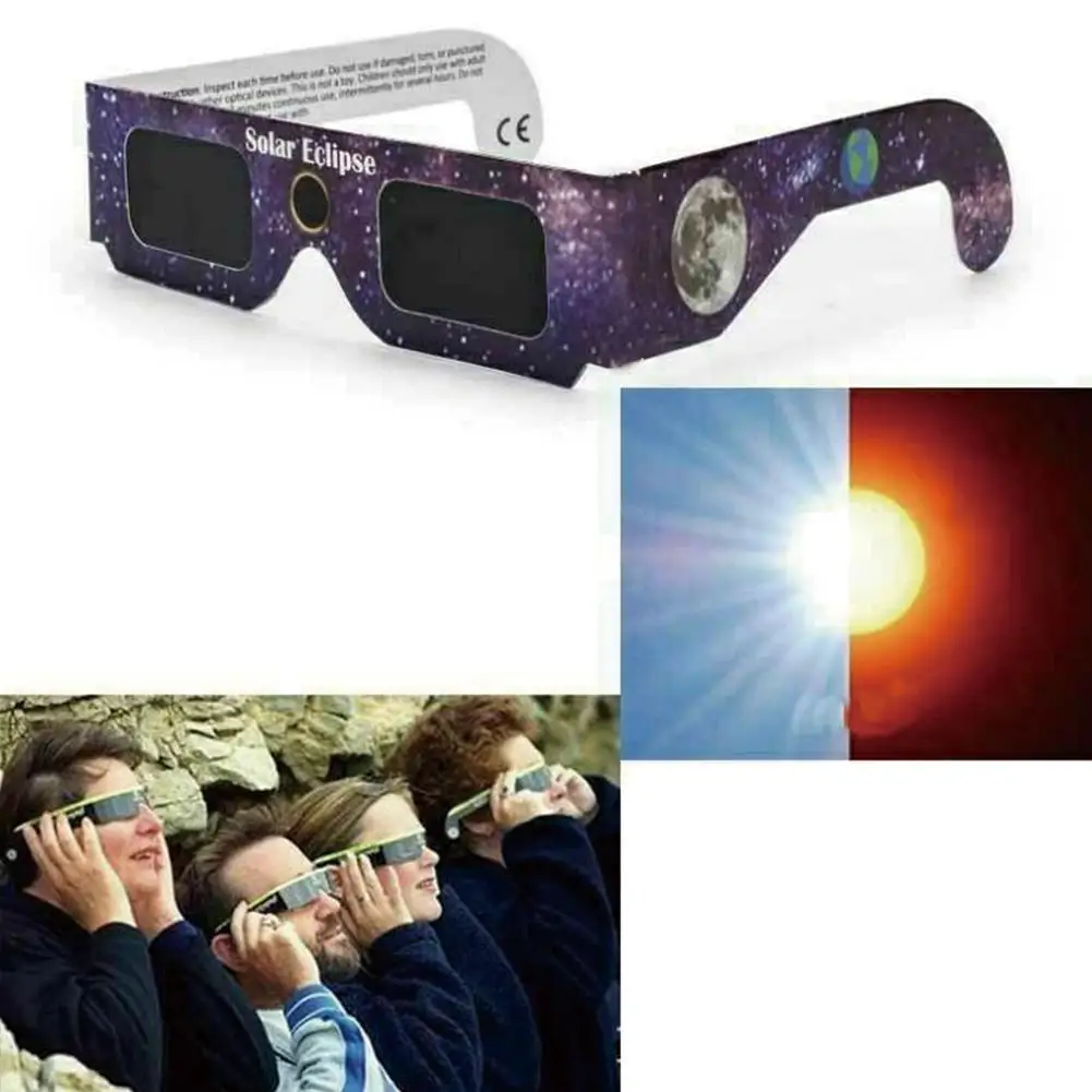 1/5/10pcs Paper Solar Eclipse Glasses Anti-uv Viewing Glasses Safe Shades Observation Solar Glasses Protect Eyes Random Color