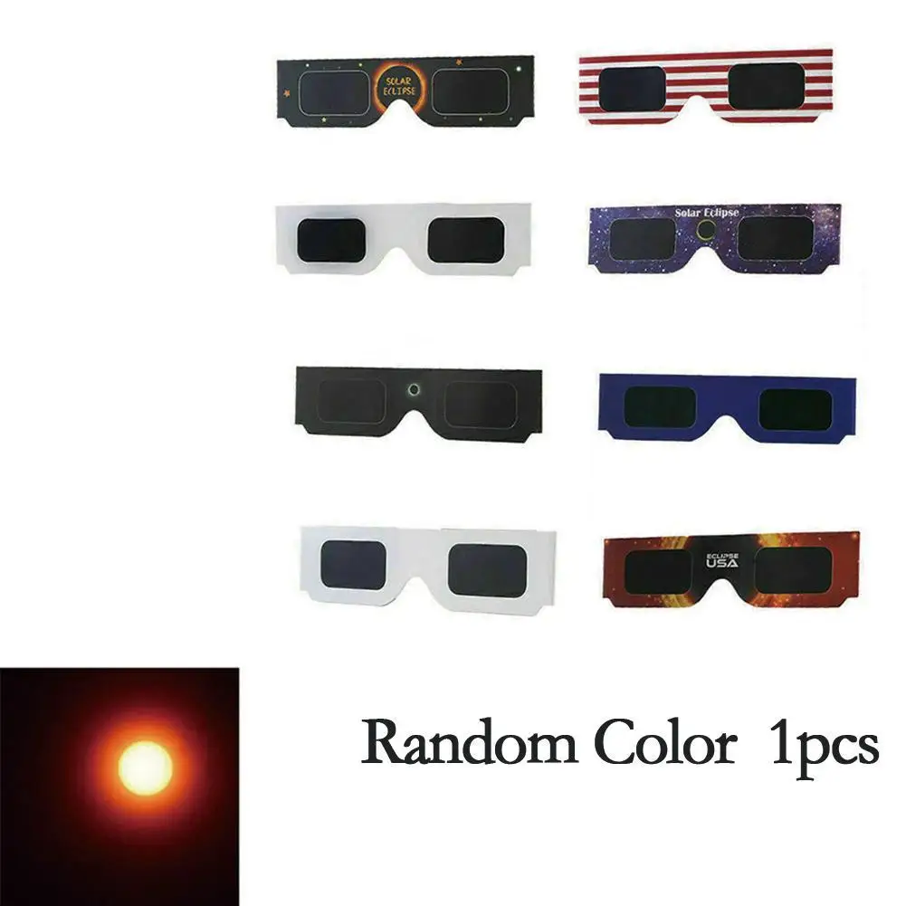 1/5/10pcs Paper Solar Eclipse Glasses Anti-uv Viewing Glasses Safe Shades Observation Solar Glasses Protect Eyes Random Color