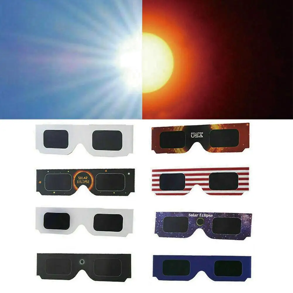 1/5/10pcs Paper Solar Eclipse Glasses Anti-uv Viewing Glasses Safe Shades Observation Solar Glasses Protect Eyes Random Color