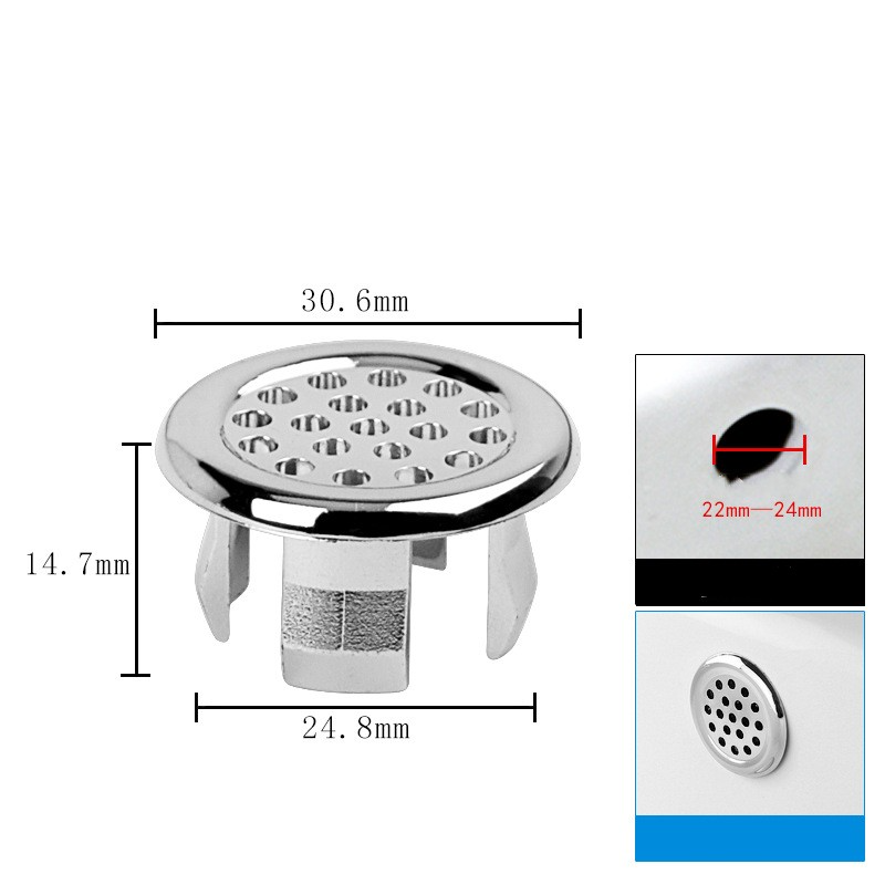 4Pcs Plastic Sink Hole Overflow Cover for Kitchen Bathroom Basin Trim Bath Drain Cap Sink Wash Basin Round Overflow Ring Plug