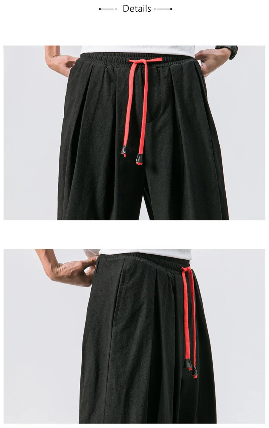 FGKKS Spring Men Loose Harem Pants Chinese Linen Overweight Sweatpants High Quality Casual Brand Oversize Trousers Male