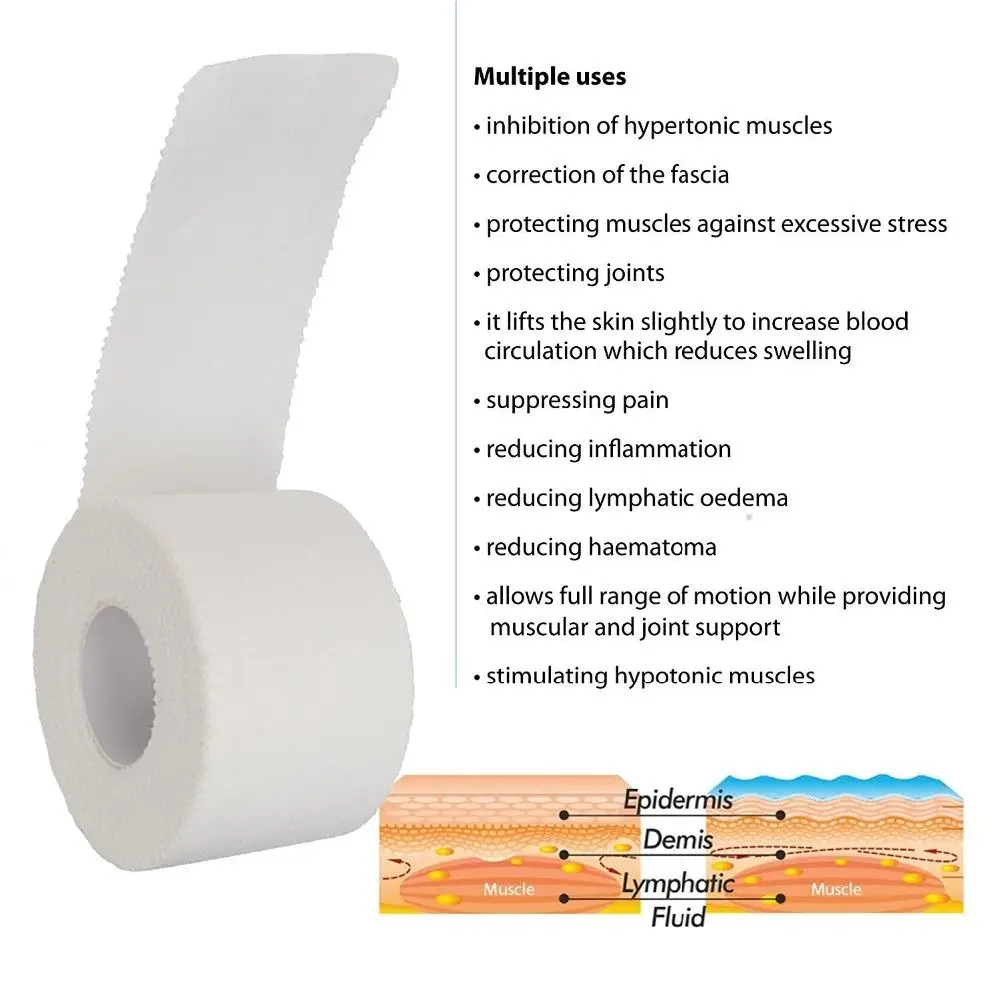 12.5/25/50mm/Roll Medical Waterproof Cotton Premium Adhesive Tape Sport Binding Physio Muscle Elastic Bandage Strain Injury Tape
