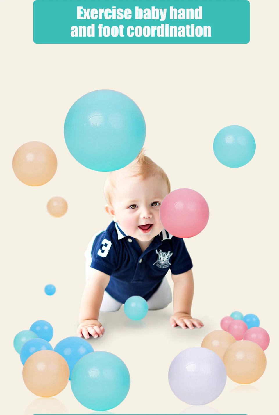 20pcs/lot 5.5cm Safe PE Ball for Dry Pool Ball Pit Eco-friendly Baby Ball Toys for Baby Playpen Tent Kid Toys Soft Ocean Balls