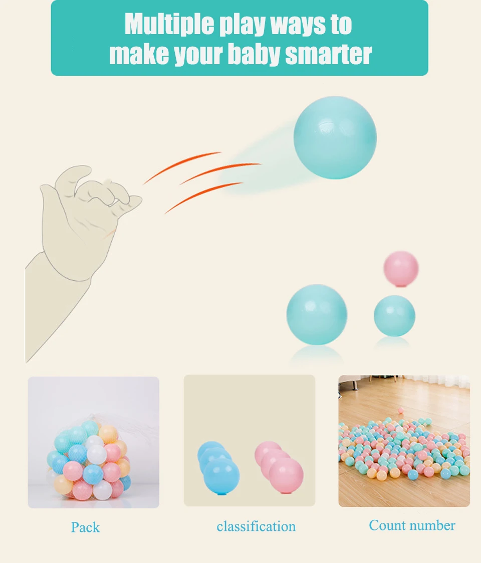 20pcs/lot 5.5cm Safe PE Ball for Dry Pool Ball Pit Eco-friendly Baby Ball Toys for Baby Playpen Tent Kid Toys Soft Ocean Balls