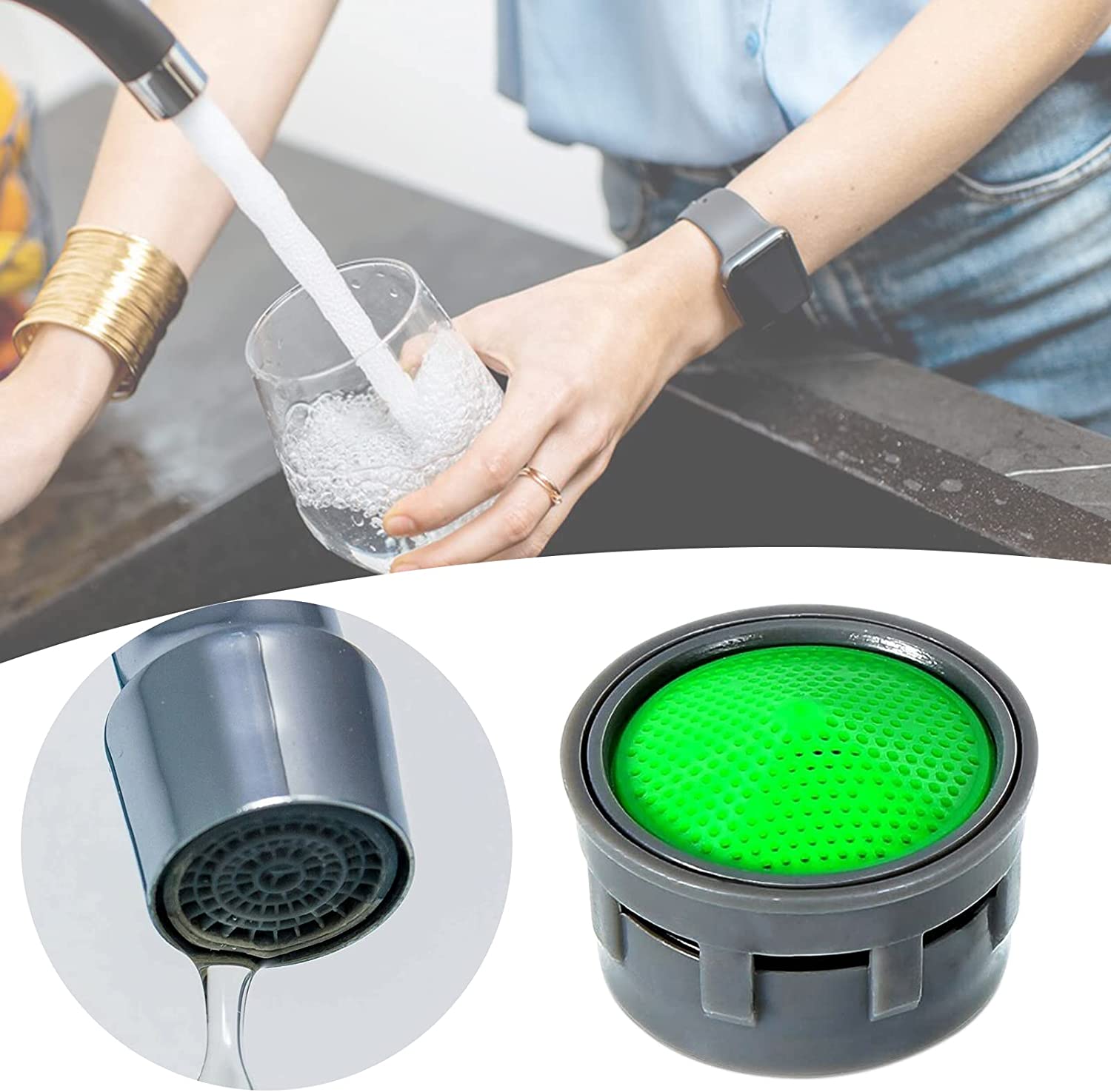 10PCS Basin Tap Filter-Tap Aerator- Faucet Plastic Insert Replacement Nozzle Filter - Faucet Flow Restrictor Replacement Parts