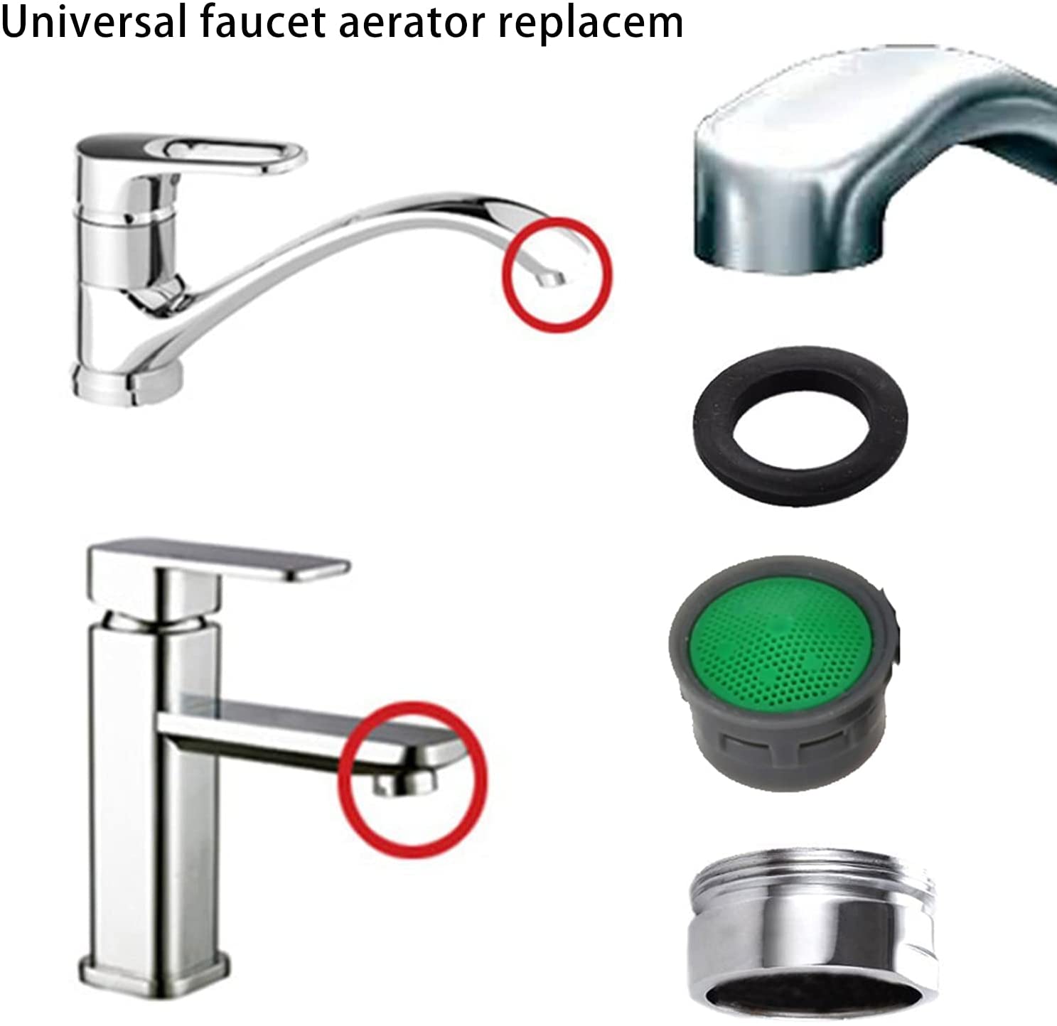 10PCS Basin Tap Filter-Tap Aerator- Faucet Plastic Insert Replacement Nozzle Filter - Faucet Flow Restrictor Replacement Parts